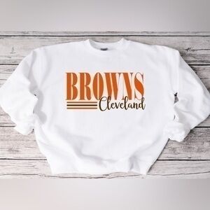 Browns striped Crewneck- white